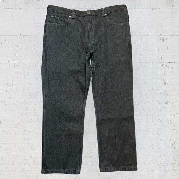 Duluth Trading Co Mens Flex Fire Hose Jeans Black Denim 42X 32 Work Outdoors - Picture 1 of 9